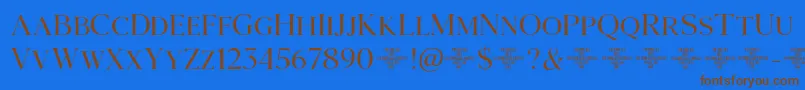 Agatho  LightCAPS Font – Brown Fonts on Blue Background