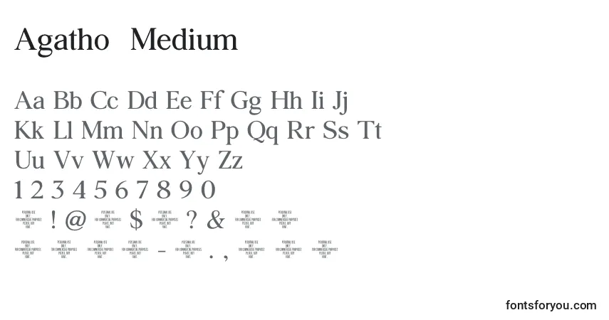 Czcionka Agatho  Medium – alfabet, cyfry, specjalne znaki