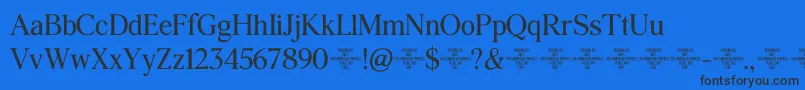 Agatho  Narrow Font – Black Fonts on Blue Background