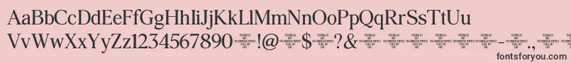 フォントAgatho  Narrow – ピンクの背景に黒い文字