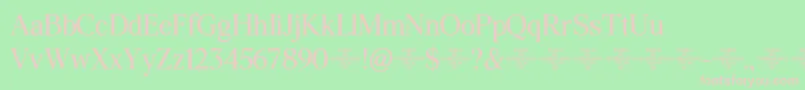 Agatho  Narrow Font – Pink Fonts on Green Background