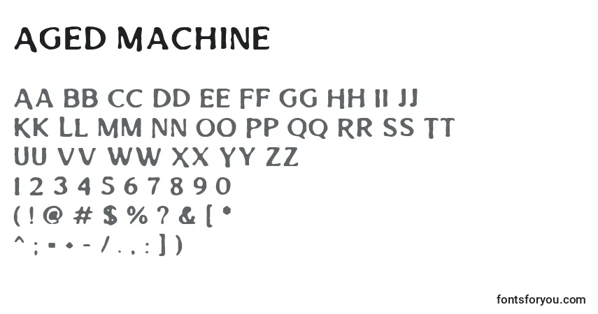 Fuente Aged Machine - alfabeto, números, caracteres especiales