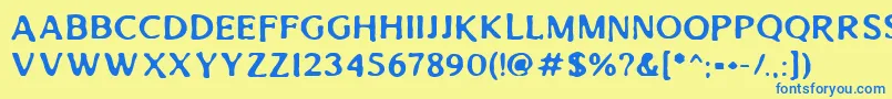 Aged Machine Font – Blue Fonts on Yellow Background