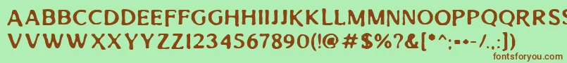 Aged Machine Font – Brown Fonts on Green Background