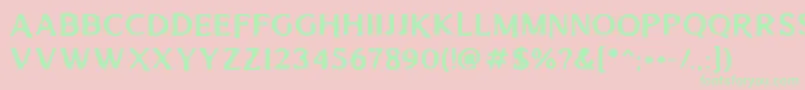 Aged Machine Font – Green Fonts on Pink Background