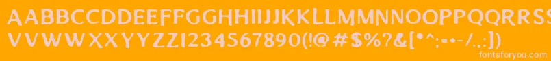 Aged Machine Font – Pink Fonts on Orange Background