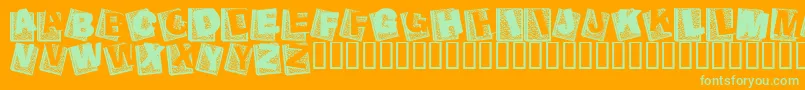 Agend    Font – Green Fonts on Orange Background