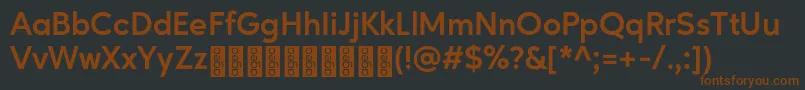 Шрифт AgeoPersonalUse Bold – коричневые шрифты на чёрном фоне