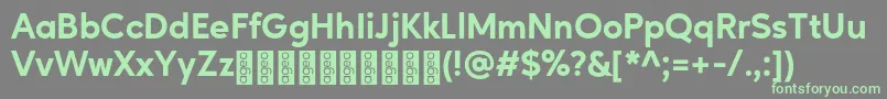 フォントAgeoPersonalUse ExtraBold – 灰色の背景に緑のフォント