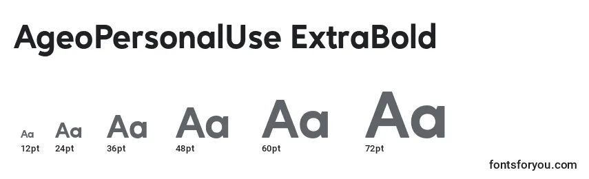 Размеры шрифта AgeoPersonalUse ExtraBold