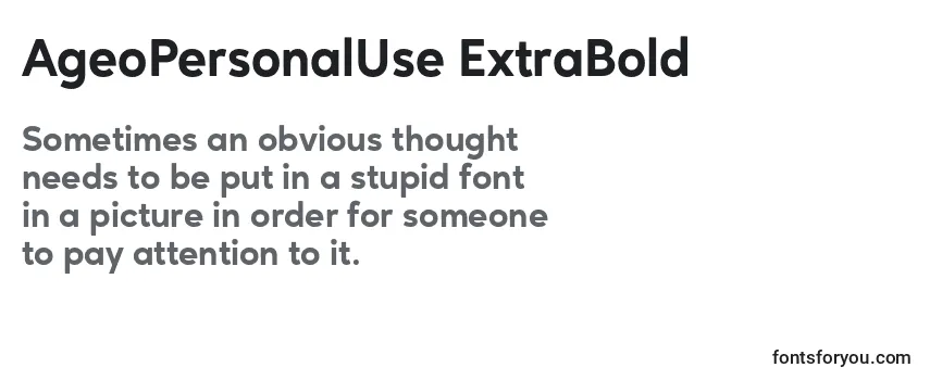 AgeoPersonalUse ExtraBold Font