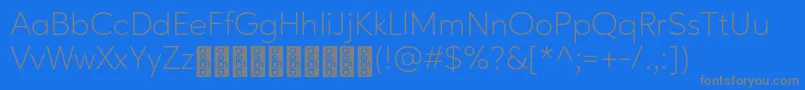 AgeoPersonalUse Light-Schriftart – Graue Schriften auf blauem Hintergrund
