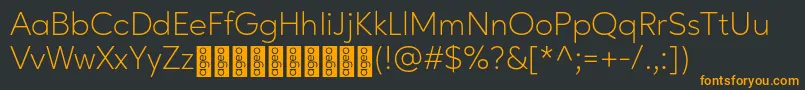 Шрифт AgeoPersonalUse Light – оранжевые шрифты на чёрном фоне