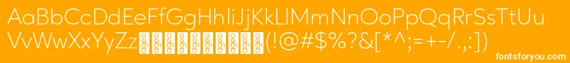 AgeoPersonalUse Light-Schriftart – Weiße Schriften auf orangefarbenem Hintergrund