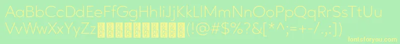 AgeoPersonalUse Light Font – Yellow Fonts on Green Background