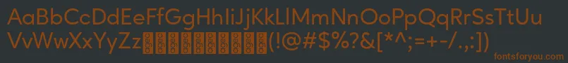 Шрифт AgeoPersonalUse Medium – коричневые шрифты на чёрном фоне