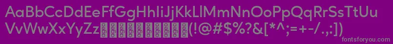 Fonte AgeoPersonalUse SemiBold – fontes cinzas em um fundo violeta