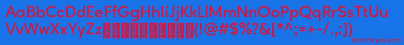 AgeoPersonalUse SemiBold-Schriftart – Rote Schriften auf blauem Hintergrund