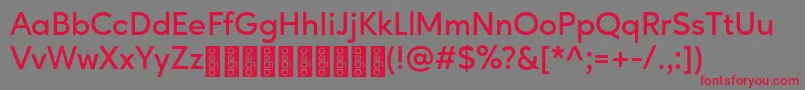 フォントAgeoPersonalUse SemiBold – 赤い文字の灰色の背景