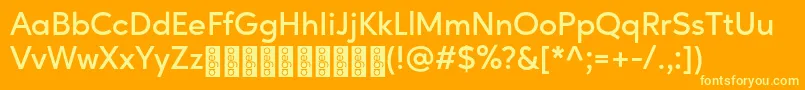 Шрифт AgeoPersonalUse SemiBold – жёлтые шрифты на оранжевом фоне