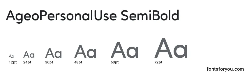 Größen der Schriftart AgeoPersonalUse SemiBold