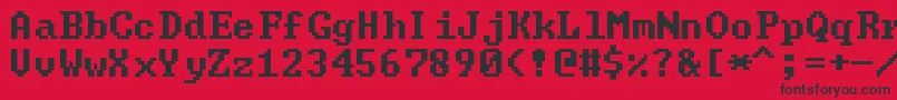 フォントGreenscr – 赤い背景に黒い文字