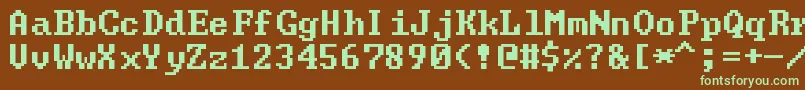 Czcionka Greenscr – zielone czcionki na brązowym tle