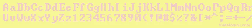 Шрифт Greenscr – розовые шрифты на жёлтом фоне