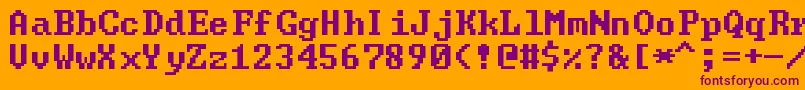 Greenscr-fontti – violetit fontit oranssilla taustalla
