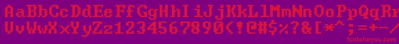 フォントGreenscr – 紫の背景に赤い文字