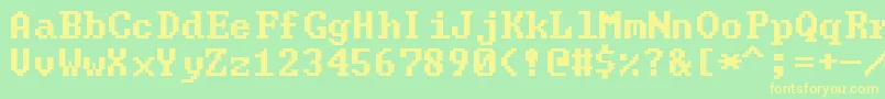 Czcionka Greenscr – żółte czcionki na zielonym tle