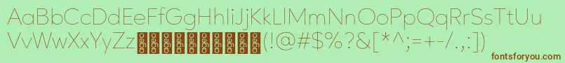 AgeoPersonalUse Thin-fontti – ruskeat fontit vihreällä taustalla