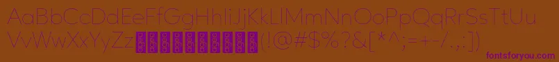 AgeoPersonalUse Thin-Schriftart – Violette Schriften auf braunem Hintergrund