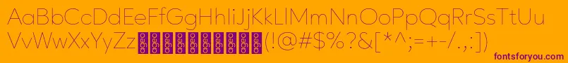 フォントAgeoPersonalUse Thin – オレンジの背景に紫のフォント