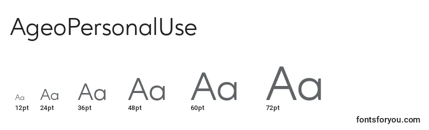 Размеры шрифта AgeoPersonalUse
