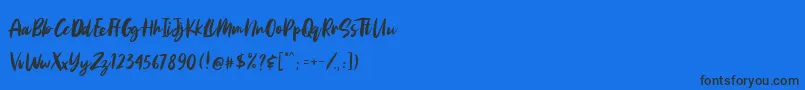 Aggitha Font – Black Fonts on Blue Background