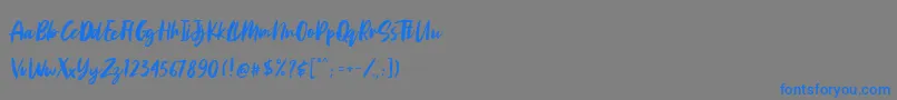 Aggitha Font – Blue Fonts on Gray Background