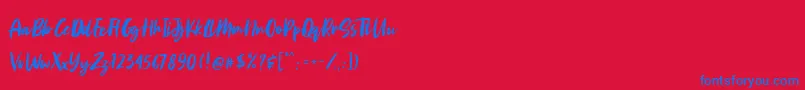 Aggitha Font – Blue Fonts on Red Background