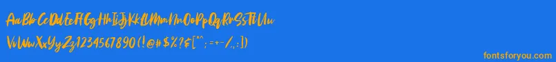 Aggitha Font – Orange Fonts on Blue Background