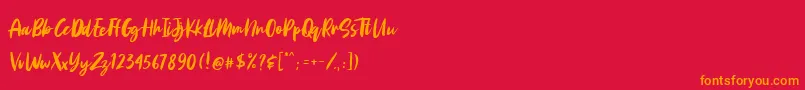 Aggitha Font – Orange Fonts on Red Background