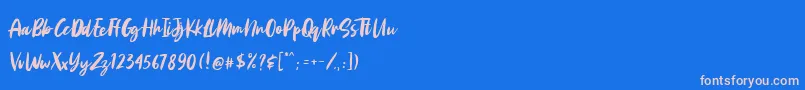 Aggitha Font – Pink Fonts on Blue Background