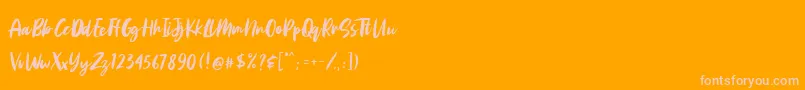 Aggitha Font – Pink Fonts on Orange Background