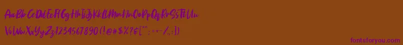 Aggitha Font – Purple Fonts on Brown Background