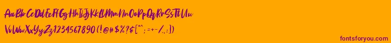 Aggitha Font – Purple Fonts on Orange Background