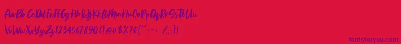 Aggitha Font – Purple Fonts on Red Background