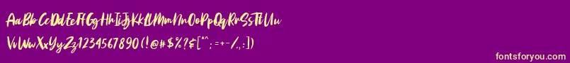 Aggitha Font – Yellow Fonts on Purple Background