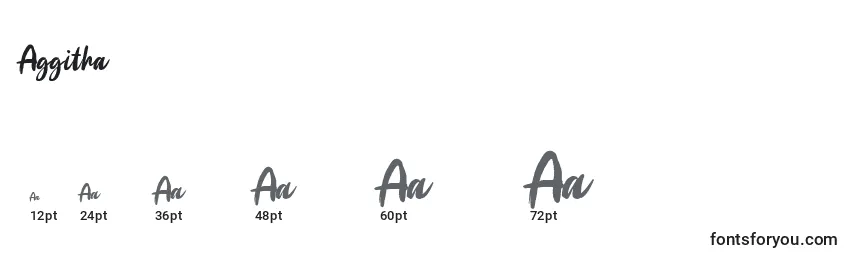 Aggitha Font Sizes