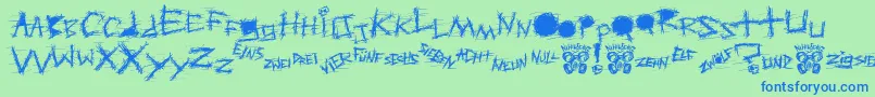 Aggressive Angry Baby Killer Font – Blue Fonts on Green Background