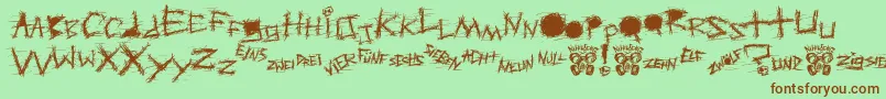 Aggressive Angry Baby Killer Font – Brown Fonts on Green Background