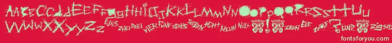Aggressive Angry Baby Killer Font – Green Fonts on Red Background